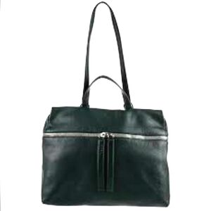 Kara Shoulder Bag Dark Gun Metal Gray Pebbled Leather
